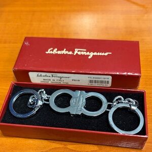 Salvatore Ferragamo Metallic Silver Keychain